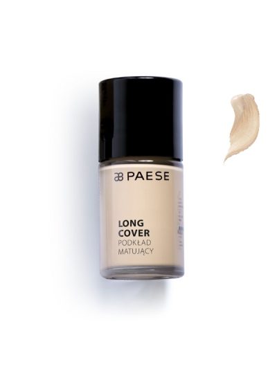 Paese Long Cover Foundation podkład matujący do cery tłustej i mieszanej 02M Jasny Beż 30ml