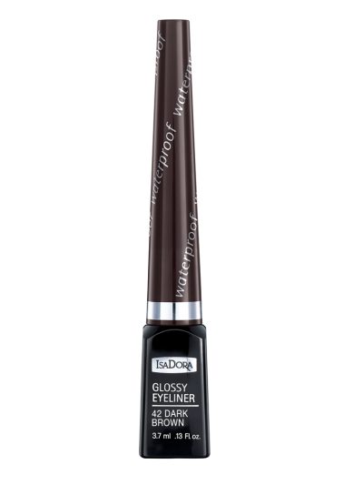 Isadora Glossy Eyeliner wodoodporny eyeliner w płynie 42 Dark Brown 3.7ml