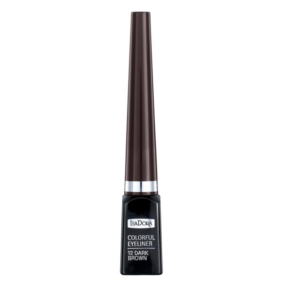 Isadora Colorful Eyeliner trwały eyeliner w pędzelku 12 Dark Brown 4ml