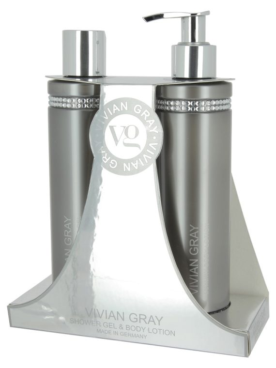 Vivian Gray Grey Crystals zestaw Luxury Shower Gel żel pod prysznic 250ml + Luxury Body Lotion balsam do ciała 250ml