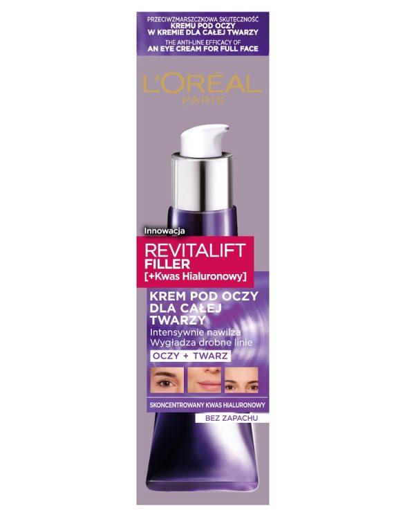 L'Oreal Paris Revitalift Filler [+Kwas Hialuronowy] krem pod oczy dla całej twarzy 30ml