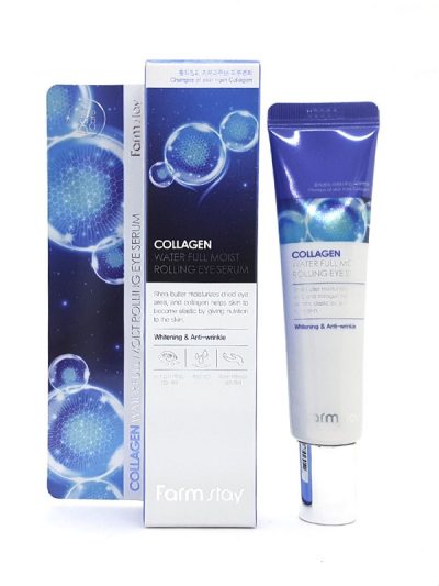 FarmStay Collagen Water Full Moist Rolling Eye Serum kolagenowe serum pod oczy z końcówką rolującą 25ml