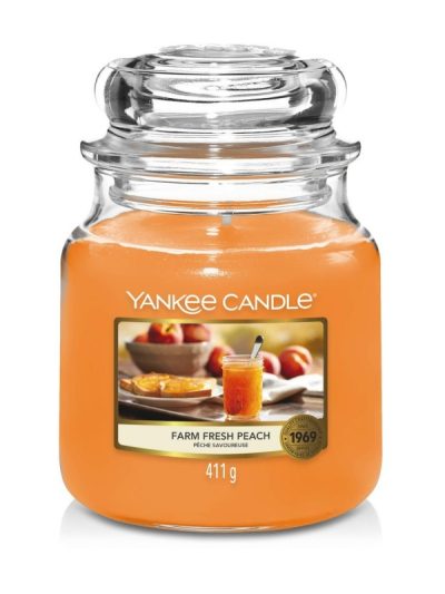 Yankee Candle Świeca zapachowa średni słój Farm Fresh Peach 411g