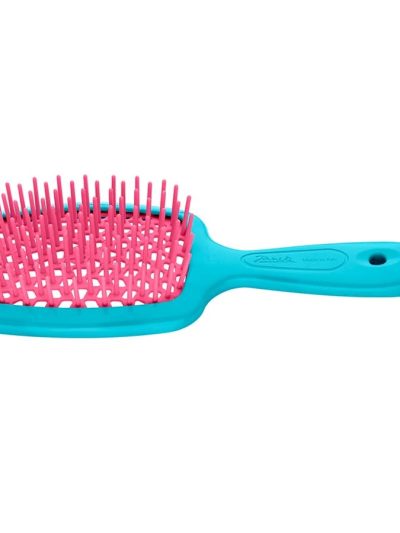 Janeke Small Superbrush mała szczotka do rozczesywania włosów Różowo-Niebieska