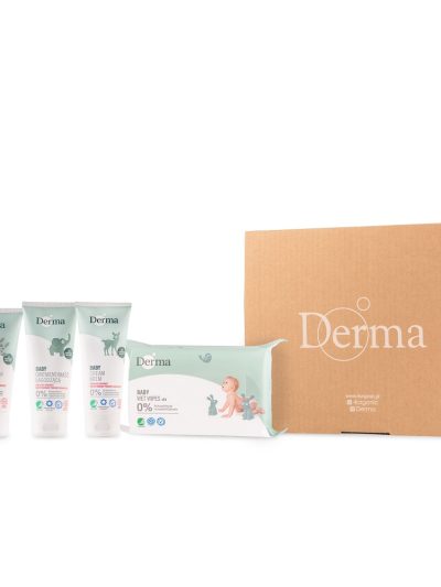 Derma Eco Baby zestaw maść łagodząca 100ml + krem pielęgnacyjny 100ml + szampon/mydło do kąpieli 150ml + chusteczki nawilżane 64szt