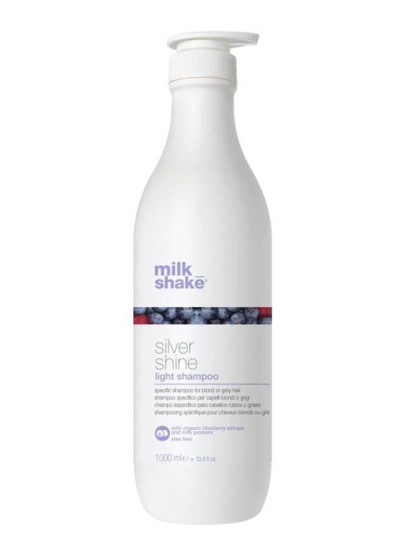 Milk Shake Silver Shine Light Shampoo szampon redukujący żółte refleksy do włosów siwych i rozjaśnianych 1000ml