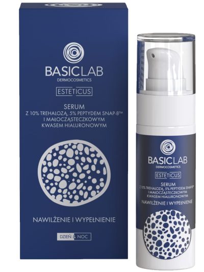 BasicLab Esteticus serum z 10% trehalozą 5% peptydem SNAP-8 i małocząsteczkowym kwasem hialuronowym 30ml