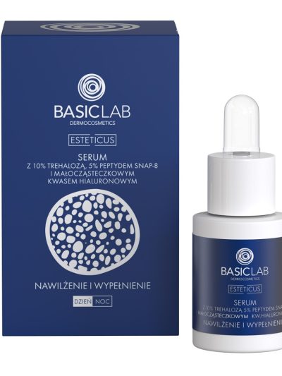 BasicLab Esteticus serum z 10% trehalozą 5% peptydem SNAP-8 i małocząsteczkowym kwasem hialuronowym 15ml