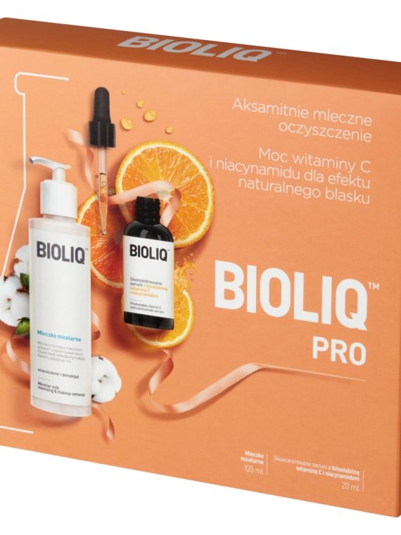 BIOLIQ Pro zestaw skoncentrowane serum z fotostabilną witaminą C i niacynamidem 20ml + Clean mleczko micelarne 135ml