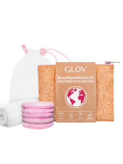 Glov #lesswastemoreGLOV zestaw Moon Pads waciki do demakijażu + Luxury Face Towel ręcznik do twarzy + woreczek do prania + kosmetyczka