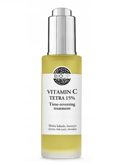 Bioup Vitamin C Tetra 15% Time-Reversing Treatment luksusowe serum z bursztynem i żeń-szeniem 30ml