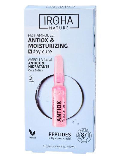 IROHA nature Peptides Antiox Face Ampoule antyoksydacyjno-nawilżające ampułki do twarzy z peptydami 5x1.5ml