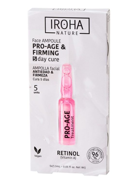 IROHA nature Retinol Pro-Age Face Ampoule przeciwstarzeniowo-ujędrniające ampułki do twarzy z retinolem 5x1.5ml
