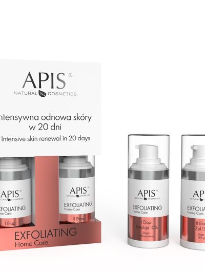 APIS Exfoliating Home Care intensywna odnowa skóry w 20 dni zestaw emulsja 10% 15ml + żel 15% 15ml