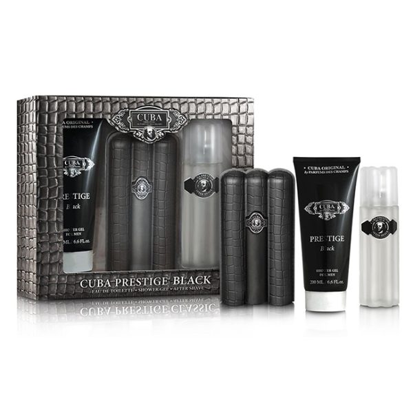 Cuba Original Cuba Prestige Black zestaw woda toaletowa 90ml + woda po goleniu 100ml + żel pod prysznic 200ml
