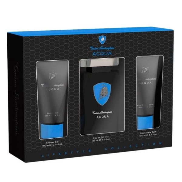 Tonino Lamborghini Acqua zestaw woda toaletowa 125ml + balsam po goleniu 100ml + żel pod prysznic 100ml