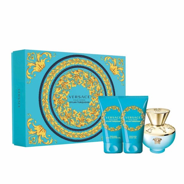 Versace Dylan Turquoise Pour Femme zestaw woda toaletowa 50ml + żel pod prysznic 50ml + balsam do ciała 50ml