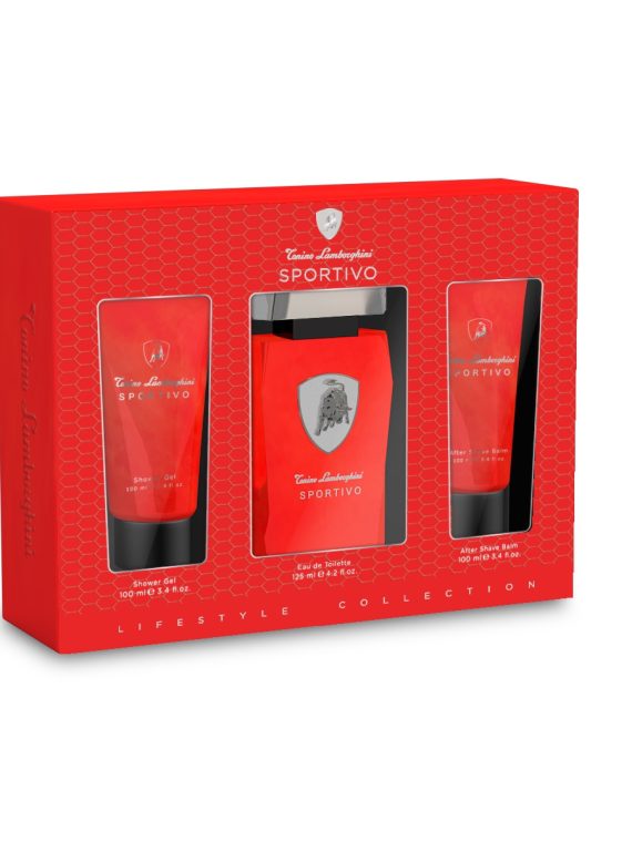 Tonino Lamborghini Sportivo zestaw woda toaletowa spray 125ml + balsam po goleniu 100ml + żel pod prysznic 100ml