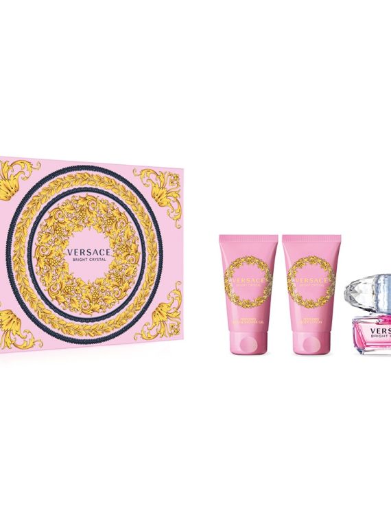 Versace Bright Crystal zestaw woda toaletowa spray 50ml + żel pod prysznic 50ml + balsam do ciała 50ml