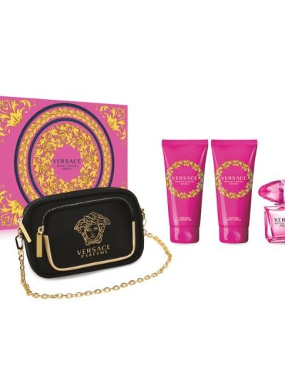 Versace Bright Crystal Absolu zestaw woda perfumowana 90ml +  balsam do ciała 100ml + żel pod prysznic 100ml + torebka