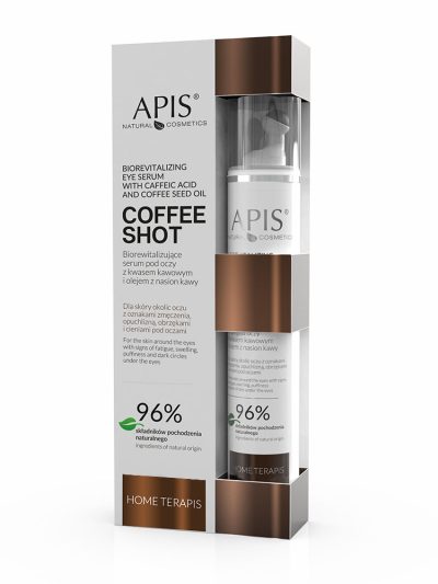 APIS Coffee Shot biorewitalizujące serum pod oczy z kwasem kawowym i olejem z nasion kawy 10ml