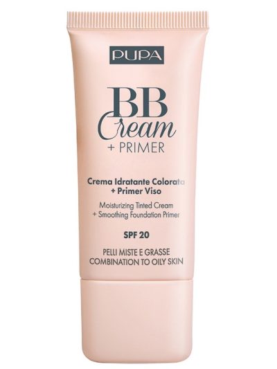 Pupa Milano BB Cream + Primer Combination To Oily Skin SPF20 krem BB i baza pod makijaż do cery tłustej i mieszanej 001 Nude 30ml
