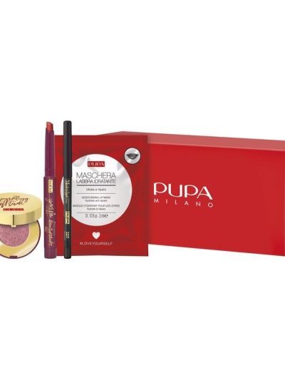 Pupa Milano My Fabulous Beauty Box zestaw cień do powiek 1.8g + kredka do oczu 0.35g + pomadka do ust 1.2g + fluid do ust 3.5ml + maska do ust 3ml