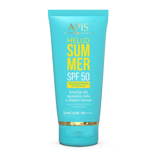 APIS Hello Summer emulsja do opalania ciała z olejem monoi SPF50 200ml