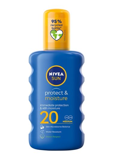 Nivea Sun Protect & Moisture nawilżający balsam w sprayu do opalania SPF20 200ml