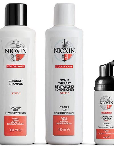 NIOXIN System 4 zestaw szampon do włosów 150ml + odżywka do włosów 150ml + kuracja zagęszczająca do włosów 40ml
