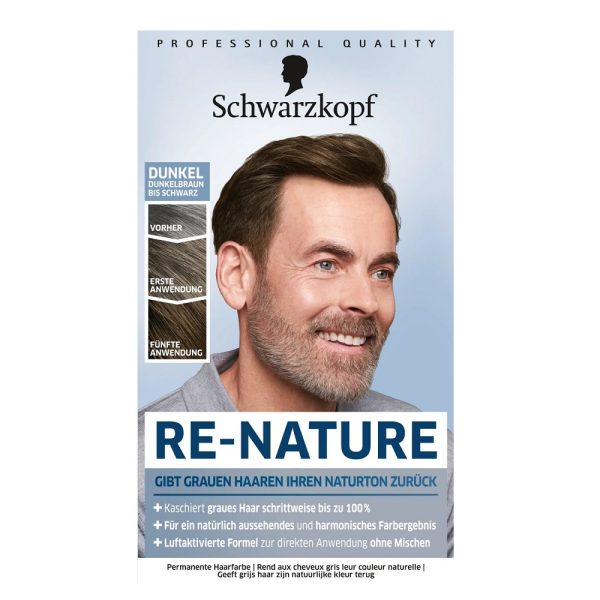 Schwarzkopf Re-Nature Men krem niwelujący siwe włosy Ciemny