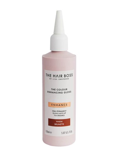 The Hair Boss The Colour Enhancing Gloss rozświetlacz podkreślający ciepły odcień ciemnych włosów Warm Brunette 150ml