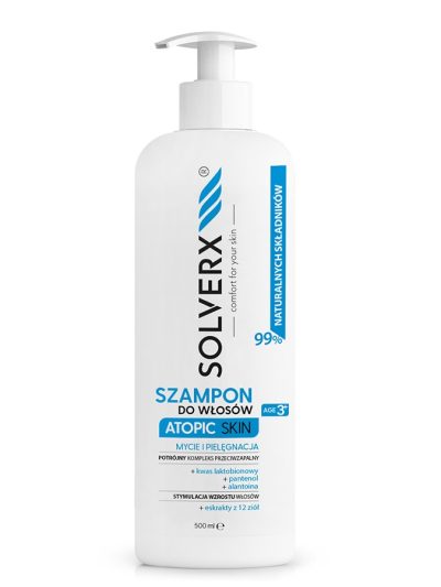SOLVERX Atopic Skin szampon do włosów wypadających i tłustych 500ml
