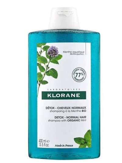 Klorane Detox Shampoo szampon z organiczną mięta wodną 400ml