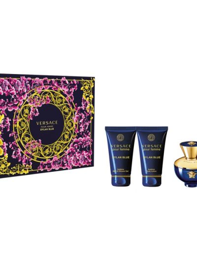 Versace Pour Femme Dylan Blue zestaw woda perfumowana 50ml + żel pod prysznic 50ml + balsam do ciała 50ml