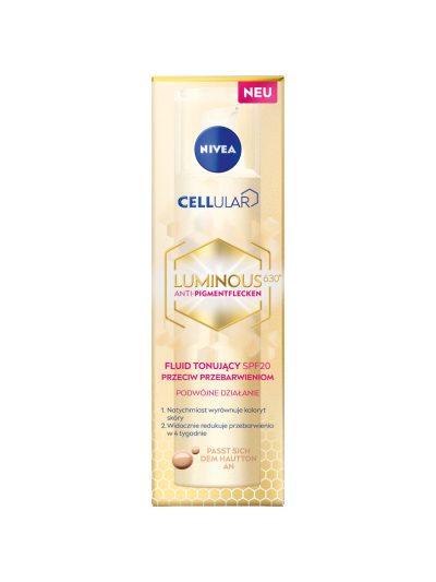 Nivea Cellular Luminous 630® SPF20 fluid tonujący na dzień przeciw przebarwieniom 40ml