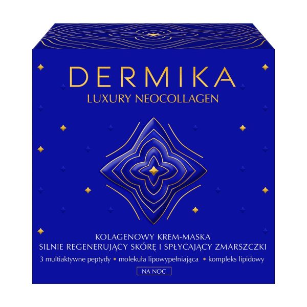 Dermika Luxury Neocollagen kolagenowy krem-maska do silnej regeneracji skóry i spłycania zmarszczek na noc 50ml