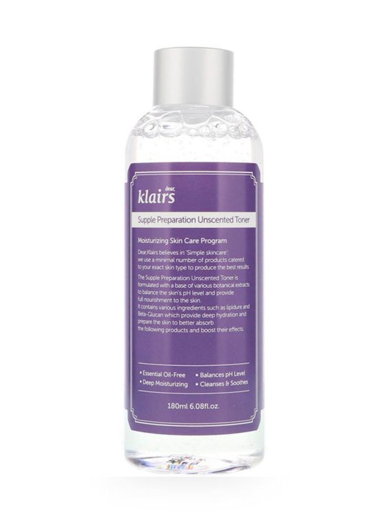 Klairs Supple Preparation Unscented Toner nawilżający tonik do twarzy 180ml