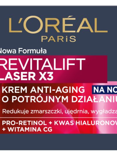 L'Oreal Paris Revitalift Laser X3 krem anti-aging o potrójnym działaniu na noc 50ml