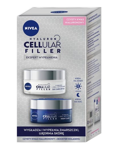 Nivea Cellular Filler zestaw przeciwzmarszczkowy krem na dzień 50ml + przeciwzmarszczkowy krem na noc 50ml