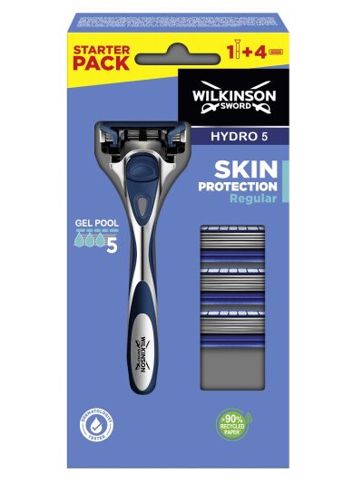 Wilkinson Hydro 5 Skin Protection Regular maszynka do golenia z wymiennymi ostrzami dla mężczyzn 1szt + wkłady 4szt