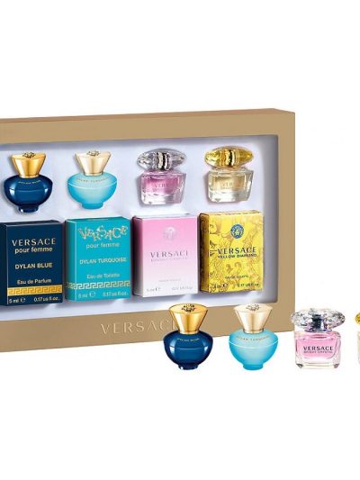 Versace Mini Gift Set zestaw Dylan Blue woda perfumowana 5ml + Dylan Turquoise woda toaletowa 5ml + Bright Crystal woda toaletowa 5ml + Yellow Diamond woda toaletowa 5ml