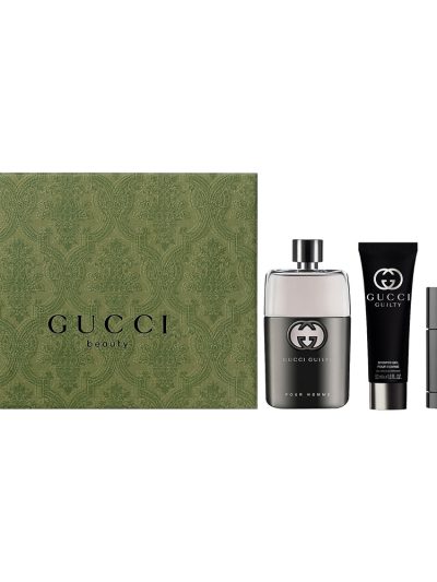 Gucci Guilty Pour Homme zestaw woda toaletowa spray 90ml + żel pod prysznic 50ml + dezodorant sztyft 75ml