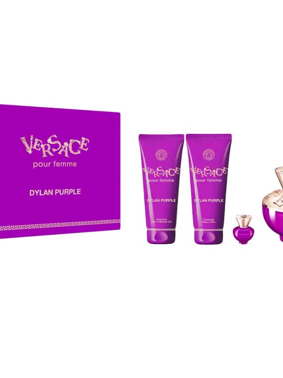 Versace Dylan Purple Pour Femme zestaw woda perfumowana 100ml + balsam do ciała 100ml + żel pod prysznic 100ml + miniatura wody perfumowanej 5ml