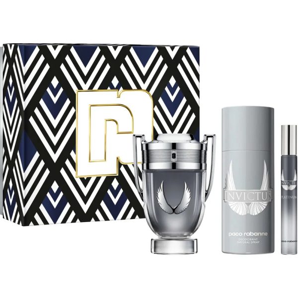 Paco Rabanne Invictus Platinum zestaw woda perfumowana 100ml + woda perfumowana 10ml + dezodorant 150ml