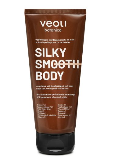 Veoli Botanica Silky Smooth Body wygładzająco-nawilżająca maska do ciała w formie peelingu 180ml