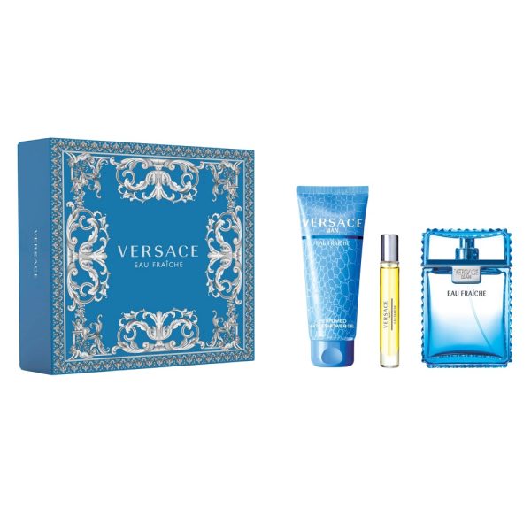 Versace Man Eau Fraiche zestaw woda toaletowa 100ml + woda toaletowa 10ml + żel pod prysznic 150ml
