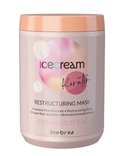 Inebrya Ice Cream Keratin keratynowa maska restrukturyzująca do włosów 1000ml