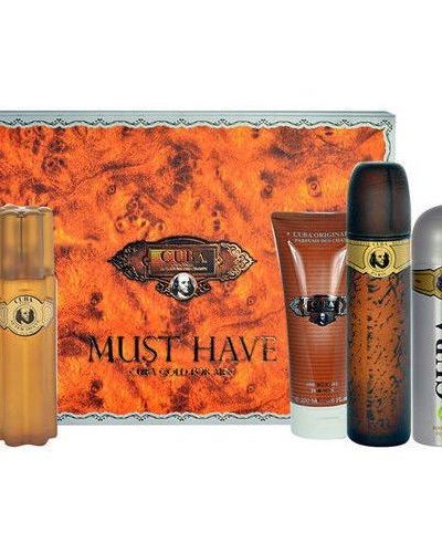 Cuba Original Cuba Gold Must Have zestaw woda toaletowa 100ml + woda toaletowa 35ml  + dezodorant 200ml + żel pod prysznic 200ml + woda po goleniu 100ml