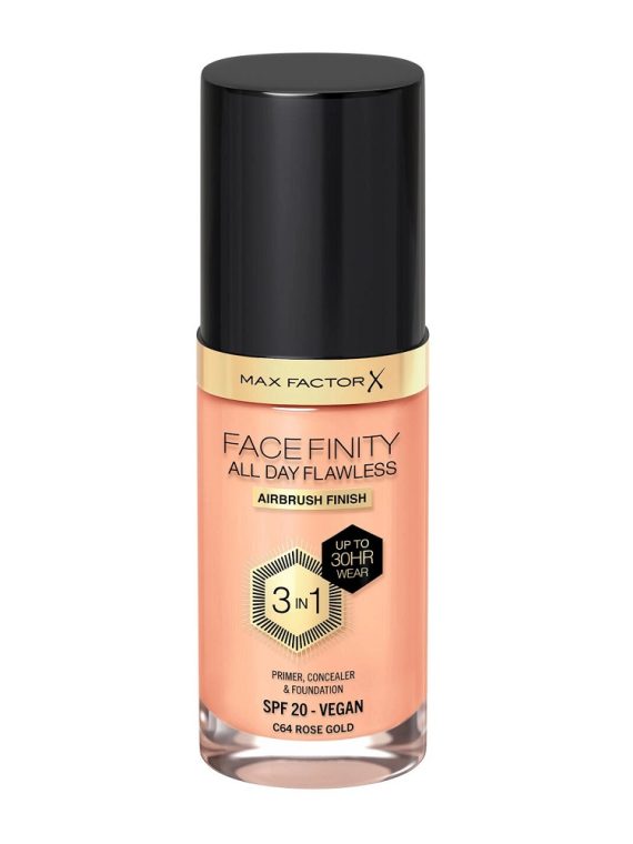 Max Factor Facefinity All Day Flawless 3w1 kryjący podkład w płynie C64 Rose Gold 30ml